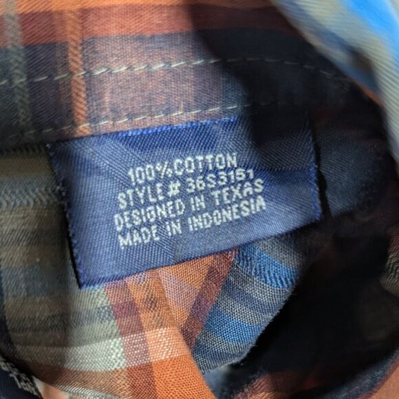 Panhandle Slim Plaid Pearl Snap Shirt Mens Small Western Cowboy 100% Cotton - Picture 5 of 9